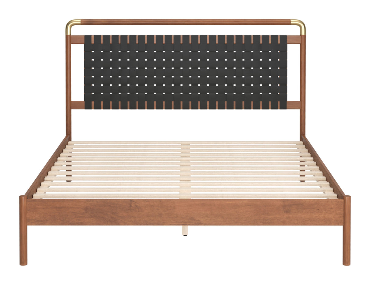 Netz Black & Walnut Queen Bed by Zuomod at Eve Furniture