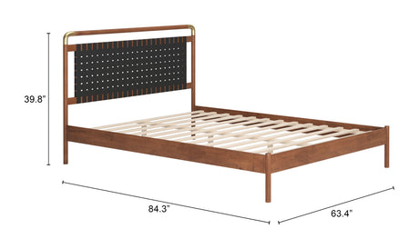 Netz Black & Walnut Queen Bed by Zuomod at Eve Furniture