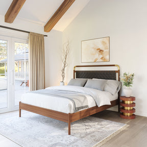 Netz Black & Walnut Queen Bed by Zuomod at Eve Furniture