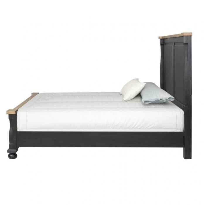Neue Mills Black/Rustic Oak 5-Piece Queen Bedroom Set (N1) by Furniture of America at Eve Furniture