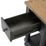 Neue Mills Weathered Black/Brown Chairside Table by Furniture of America at Eve Furniture