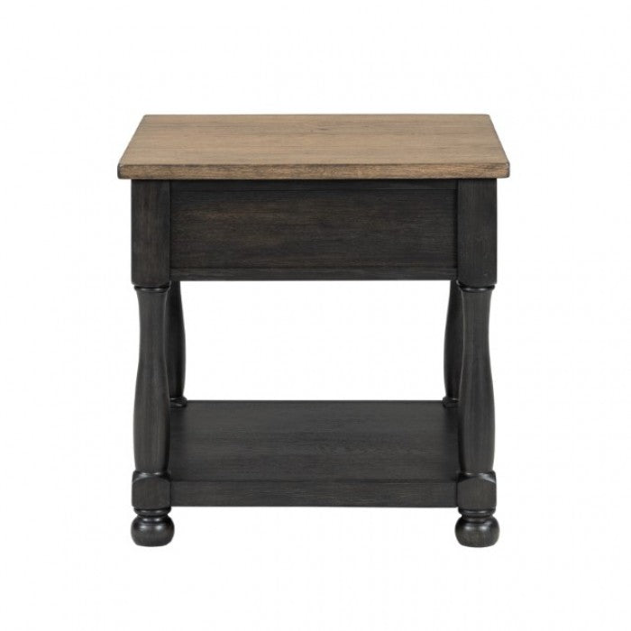 Neue Mills Weathered Black/Brown End Table by Furniture of America at Eve Furniture