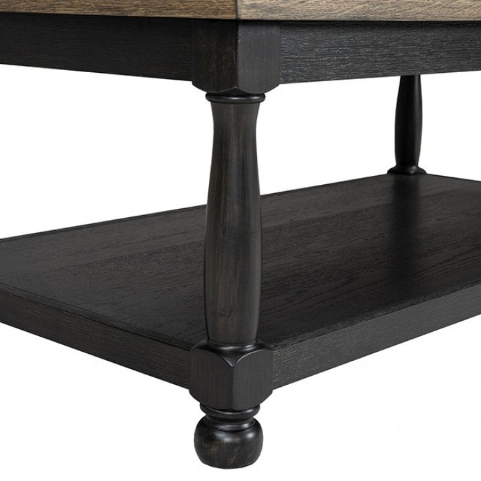 Neue Mills Weathered Black/Brown Rect Cocktail Table by Furniture of America at Eve Furniture