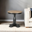 Neue Mills Weathered Black/Brown Round End Table by Furniture of America at Eve Furniture