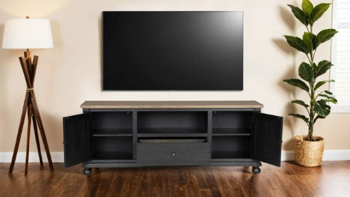 Neue Mills Weathered Black/Brown TV Console by Furniture of America at Eve Furniture