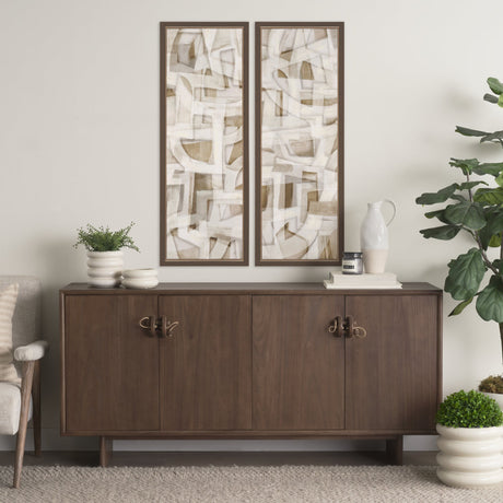 Neutral Forms I by Hannah Dawson Hand-Embellished Textured Framed Canvas Artwork by Mercana at Eve Furniture