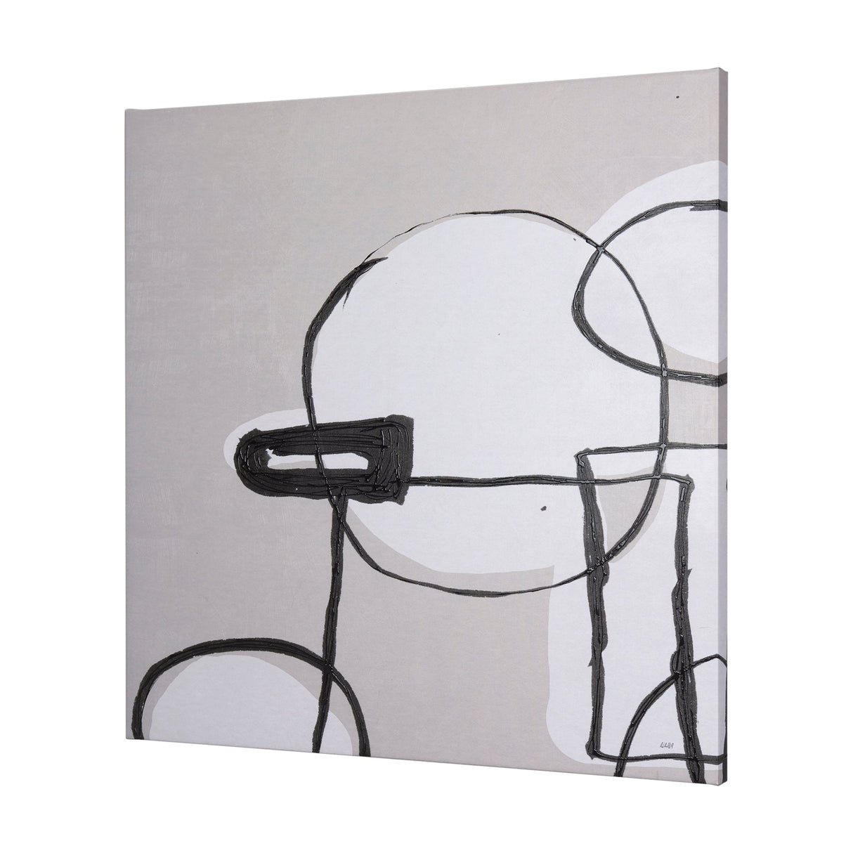 Neutral Shapes I by Mercana Studio a Hand Embellished Textured Canvas by Mercana at Eve Furniture