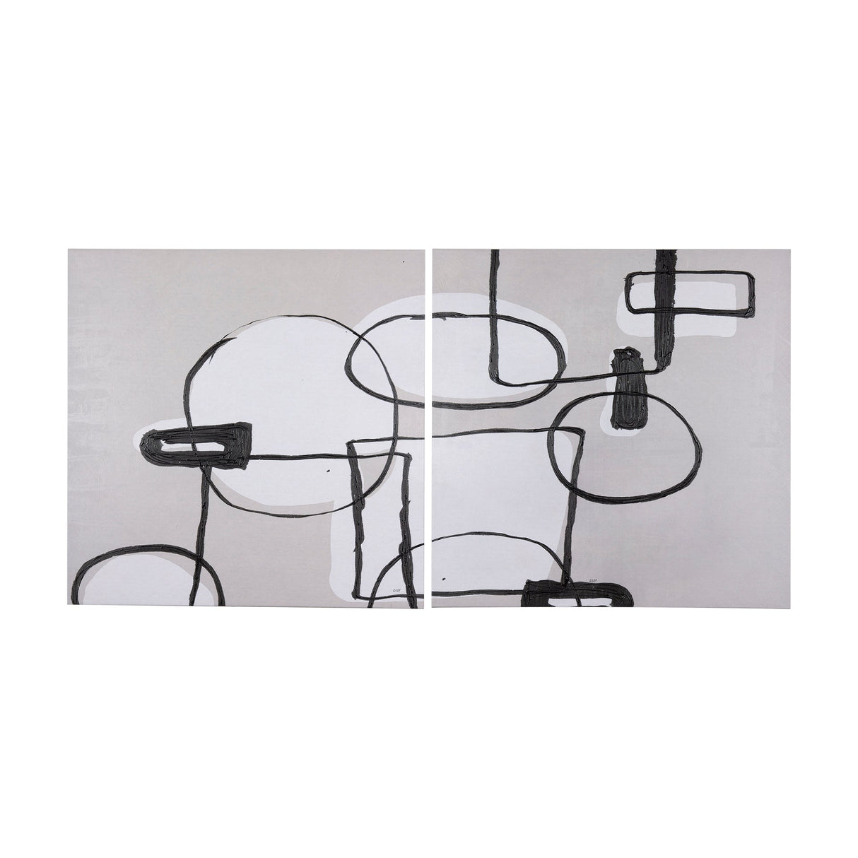Neutral Shapes I by Mercana Studio a Hand Embellished Textured Canvas by Mercana at Eve Furniture