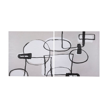 Neutral Shapes I by Mercana Studio a Hand Embellished Textured Canvas by Mercana at Eve Furniture