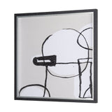 Neutral Shapes I by Mercana Studio a Hand Embellished Textured Framed Art Print Matted under Glass by Mercana at Eve Furniture
