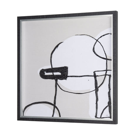 Neutral Shapes I by Mercana Studio a Hand Embellished Textured Framed Art Print Matted under Glass by Mercana at Eve Furniture