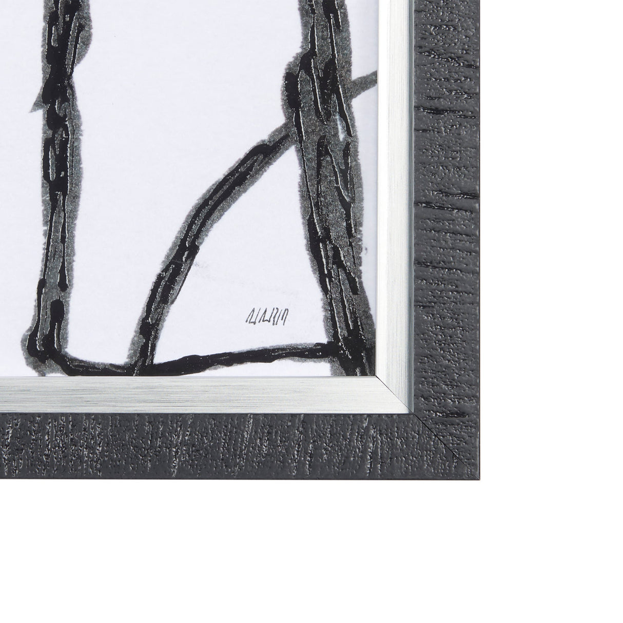 Neutral Shapes I by Mercana Studio a Hand Embellished Textured Framed Art Print Matted under Glass by Mercana at Eve Furniture