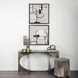 Neutral Shapes I by Mercana Studio a Hand Embellished Textured Framed Art Print Matted under Glass by Mercana at Eve Furniture