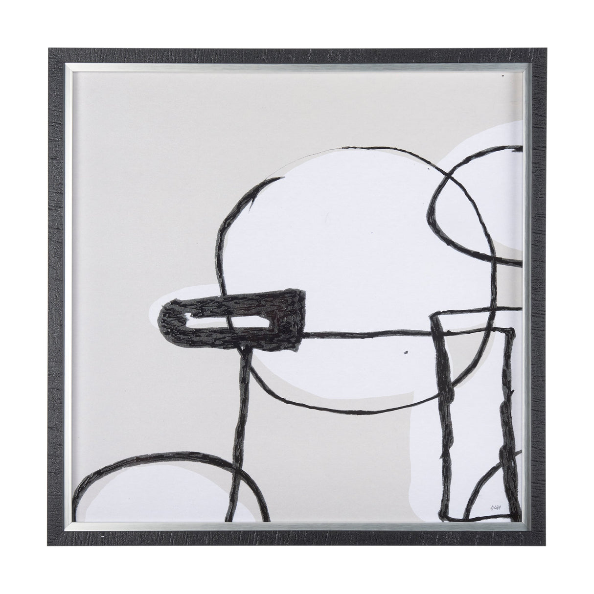 Neutral Shapes I by Mercana Studio a Hand Embellished Textured Framed Art Print Matted under Glass by Mercana at Eve Furniture