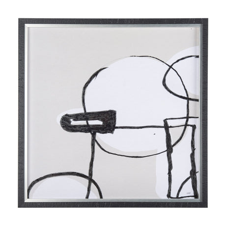 Neutral Shapes I by Mercana Studio a Hand Embellished Textured Framed Art Print Matted under Glass by Mercana at Eve Furniture