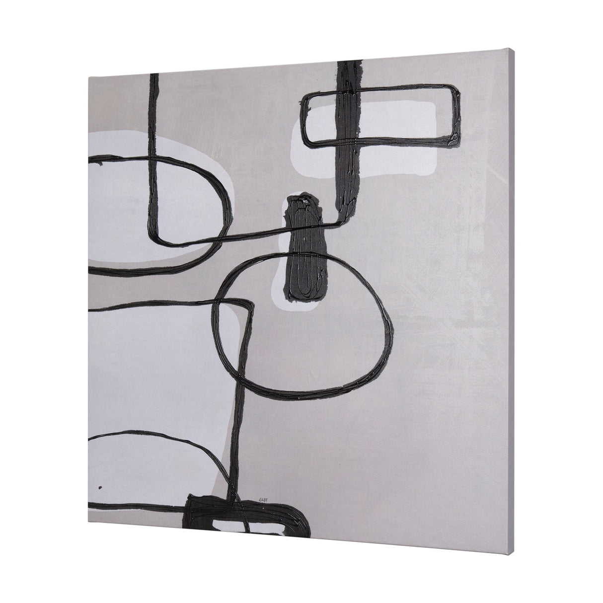 Neutral Shapes II by Mercana Studio a Hand Embellished Textured Canvas by Mercana at Eve Furniture