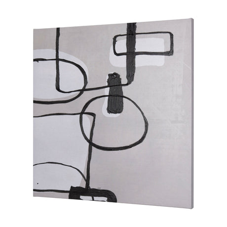 Neutral Shapes II by Mercana Studio a Hand Embellished Textured Canvas by Mercana at Eve Furniture
