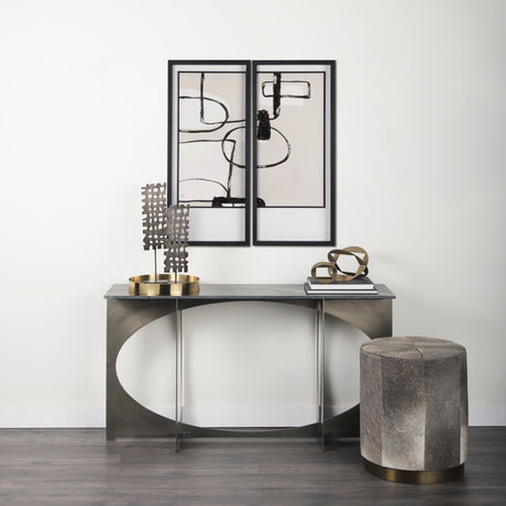 Neutral Shapes II by Mercana Studio a Hand Embellished Textured Framed Art Print Matted under Glass by Mercana at Eve Furniture
