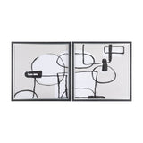 Neutral Shapes II by Mercana Studio a Hand Embellished Textured Framed Art Print Matted under Glass by Mercana at Eve Furniture