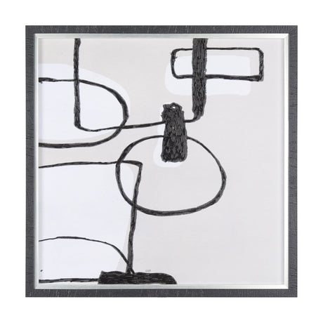 Neutral Shapes II by Mercana Studio a Hand Embellished Textured Framed Art Print Matted under Glass by Mercana at Eve Furniture