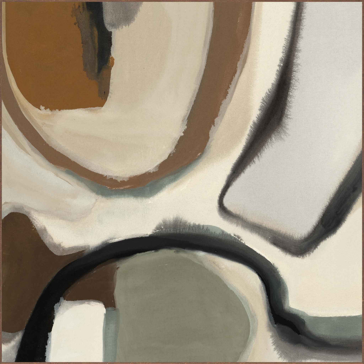 Neutral Swirls Beige Painting Art 48x48 by Buddy Whitlock by Classic Home at Eve Furniture