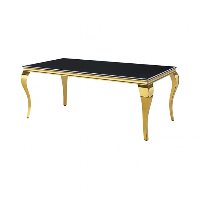 Neuveville Gold/Black Dining Table by Furniture of America at Eve Furniture