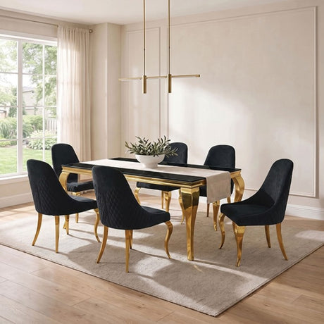 Neuveville Gold/Black Dining Table by Furniture of America at Eve Furniture