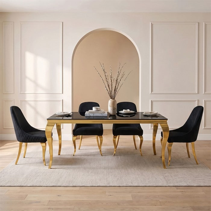 Neuveville Gold/Black Dining Table by Furniture of America at Eve Furniture