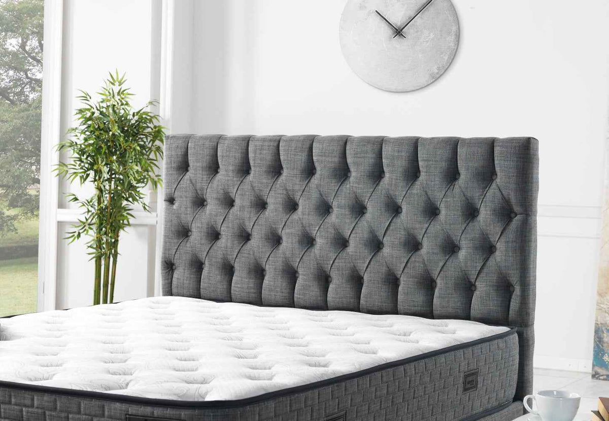 Nevada Storage Bed With Headboard Grey by Furnia at Eve Furniture