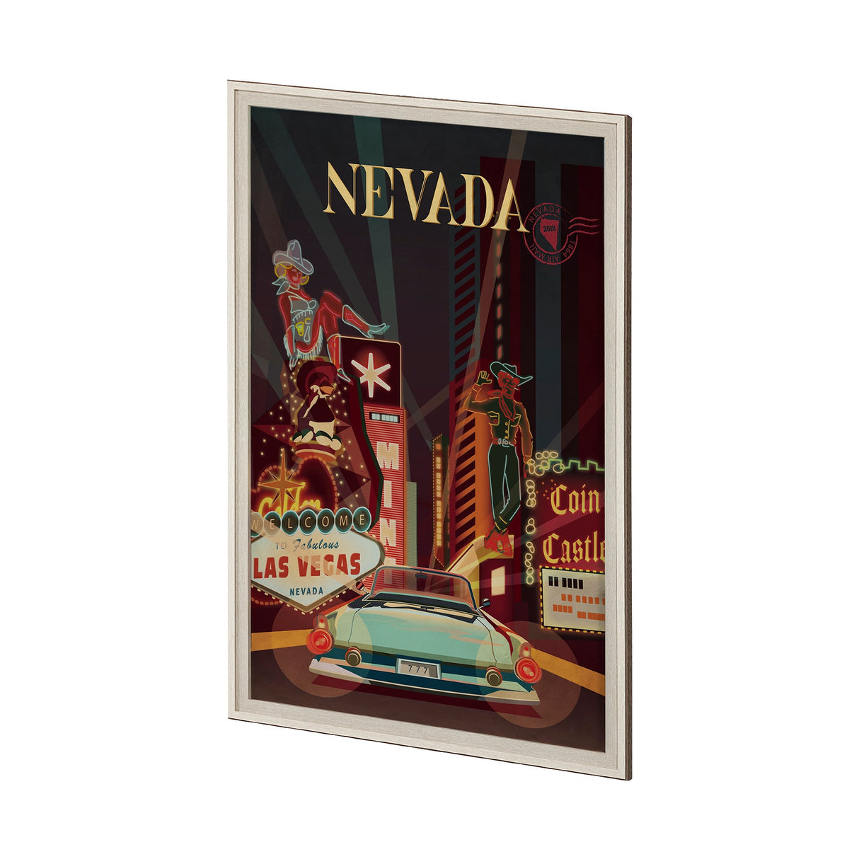 Nevada Go USA (XL) by Mercana Studio a Hand Embelished Decograph Framed Art Print under Glass by Mercana at Eve Furniture