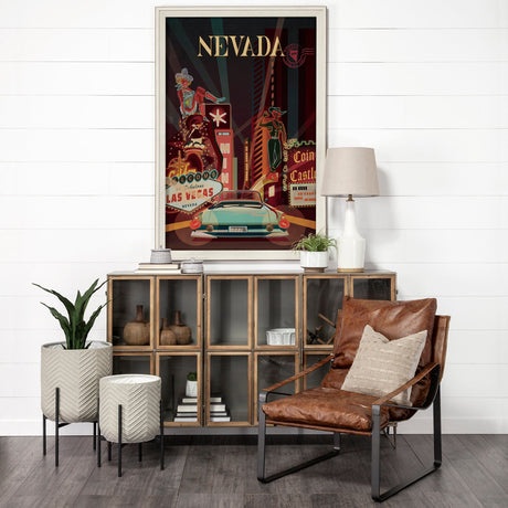 Nevada Go USA (XL) by Mercana Studio a Hand Embelished Decograph Framed Art Print under Glass by Mercana at Eve Furniture