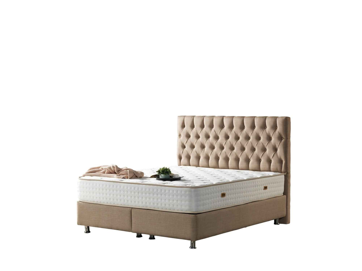 Nevada Storage Bed With Headboard Cream by Furnia at Eve Furniture