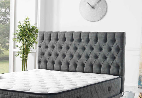 Nevada Storage Bed With Headboard Grey by Furnia at Eve Furniture