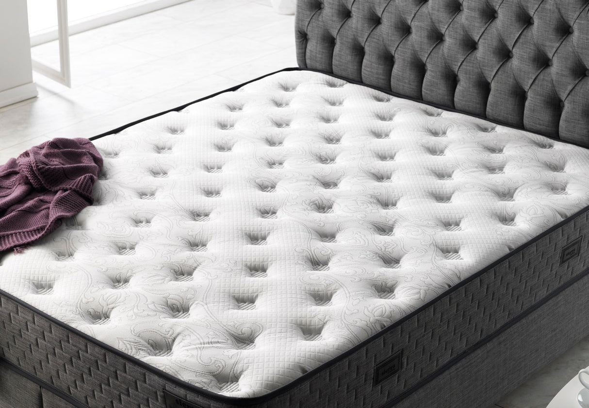 Nevada Storage Bed With Headboard Grey by Furnia at Eve Furniture