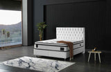 Nevada Storage Bed With Headboard White Vinyl by Furnia at Eve Furniture