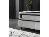 Nevada Storage Bed With Headboard White Vinyl by Furnia at Eve Furniture