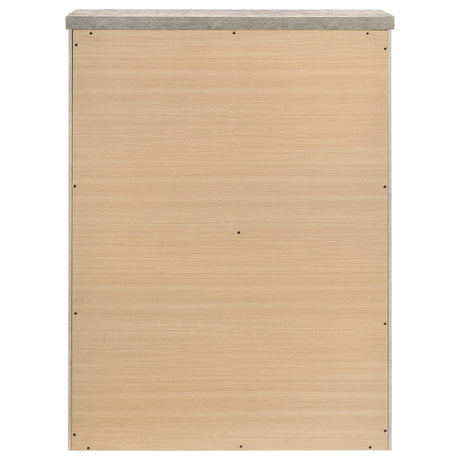 Nevado Grey/Weathered Taupe Farmhouse 5-Drawer Chest by Coaster at Eve Furniture