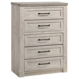 Nevado Grey and Weathered Taupe 5-Piece Eastern King Panel Bedroom Set by Coaster at Eve Furniture