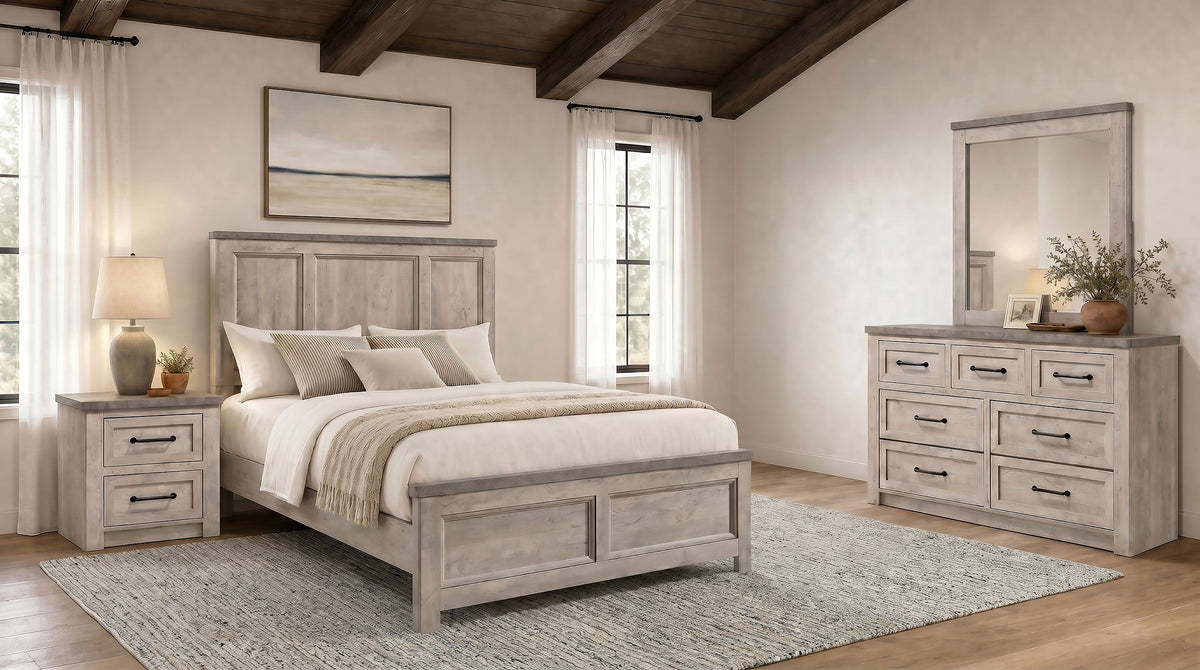 Nevado Grey and Weathered Taupe 4-Piece Queen Panel Bedroom Set by Coaster at Eve Furniture