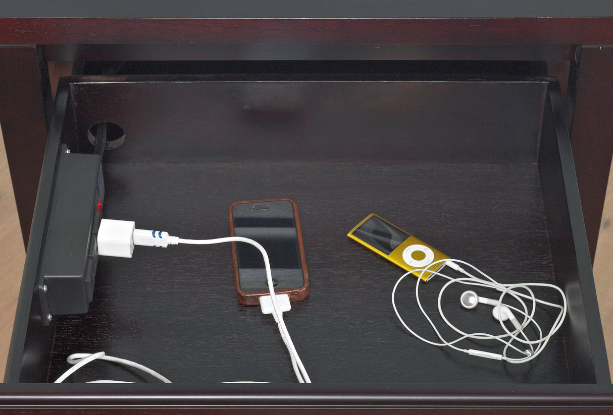 Nevis Charging Station Nightstand in Espresso by Modus Furniture at Eve Furniture