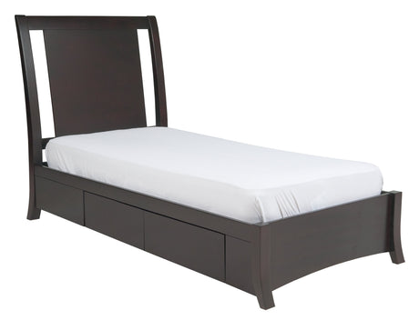 Nevis Eastern King Low Profile Storage Bed in Espresso by Modus Furniture at Eve Furniture