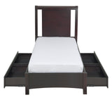 Nevis Eastern King Low Profile Storage Bed in Espresso by Modus Furniture at Eve Furniture