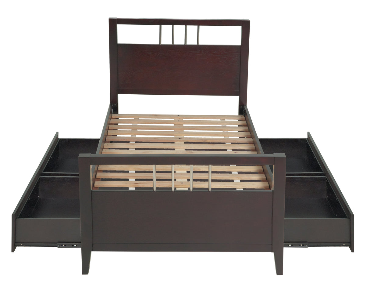 Nevis Eastern King Platform Storage Bed in Espresso by Modus Furniture at Eve Furniture