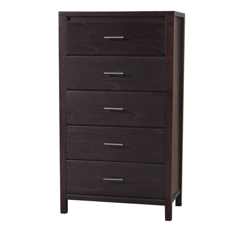 Nevis Five Drawer Chest in Espresso by Modus Furniture at Eve Furniture