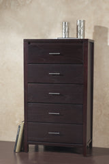 Nevis Five Drawer Chest in Espresso by Modus Furniture at Eve Furniture