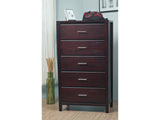 Nevis Five Drawer Chest in Espresso by Modus Furniture at Eve Furniture