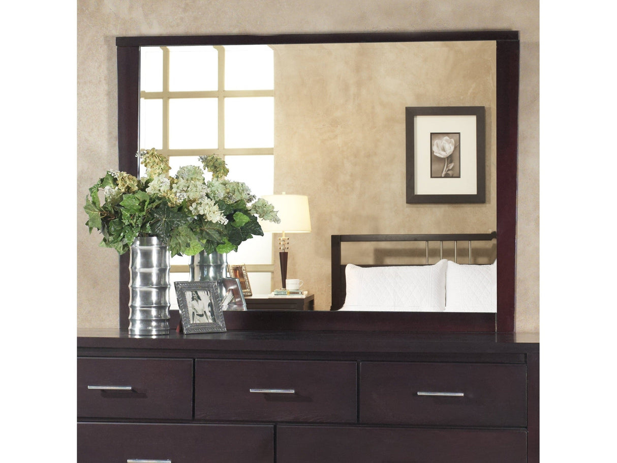 Nevis Landscape Mirror In Espresso by Modus Furniture at Eve Furniture