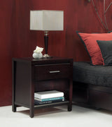 Nevis One Drawer Nightstand in Espresso by Modus Furniture at Eve Furniture