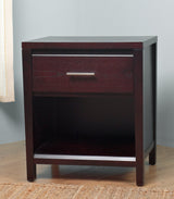 Nevis One Drawer Nightstand in Espresso by Modus Furniture at Eve Furniture