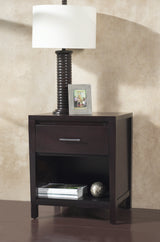 Nevis One Drawer Nightstand in Espresso by Modus Furniture at Eve Furniture